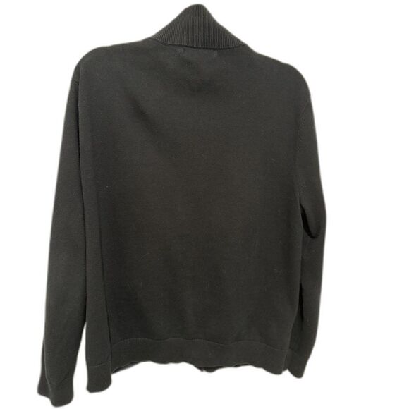 Banana Republic Men’s Sweater Jacket Black Quilted High Neck Medium Button Down - Picture 5 of 10